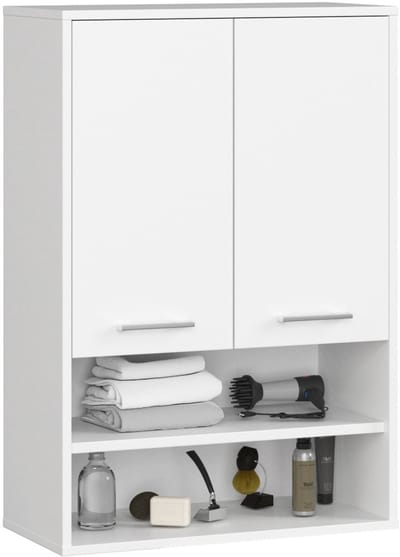 Hangende Badkamerkast FIN H934 W64 met 2 Deuren en 4 Planken / AKORD Furniture Factory / Wit / 64 x 94 x 30 cm