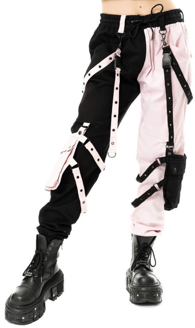 Chemical Black - Void And Veil Broek rechte pijpen - S - Zwart/Roze