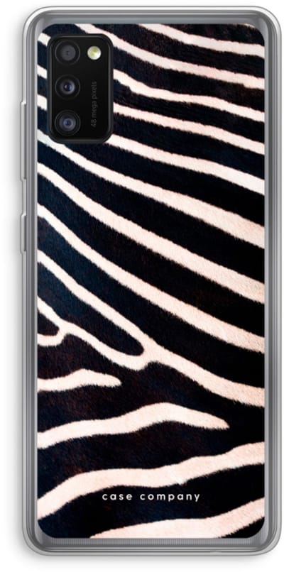 Case Company® - Hoesje geschikt voor Samsung Galaxy A41 hoesje - Zebra - Soft Cover Telefoonhoesje - Bescherming aan alle Kanten en Schermrand