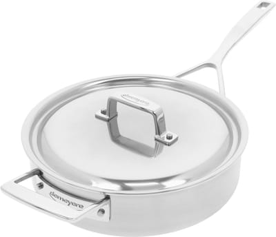 Demeyere Essential 5 Sauteerpan 24 cm – RVS Hapjespan met Deksel – 2,8 L – 5-laagse bodem – Geschikt Voor Alle Kookplaten Inclusief Inductie en Oven