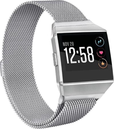 Shop4 - Geschikt voor Fitbit Ionic Bandje - Metaal Zilver