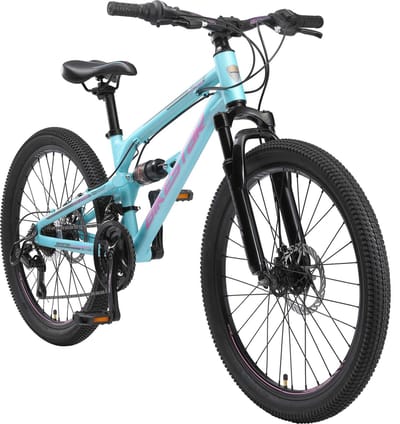 Bikestar 24 inch Alu MTB Fully, 21 speed, blauw