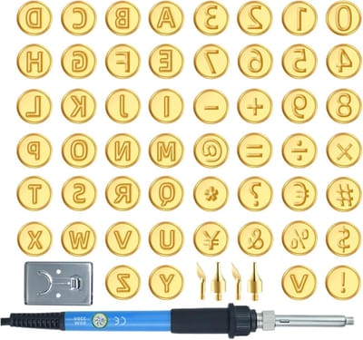 Houtbrandgereedschap Set - Alfabet Stempels - Creatief Ontwerpen - Ergonomisch Ontwerp - 56 Delige Set - Koper