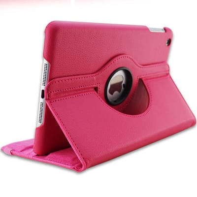 Bookcase Geschikt Voor iPad 9.7 inch (5/6/7/8/9) inch Flip Stand 360° Roze Luxe Smart Book Draaibare Case Gekleurde Tablethoes.