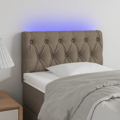 vidaXL - Hoofdbord - LED - 80x7x78/88 - cm - stof - taupe