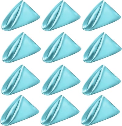 Set van 12 Wasbare Satijnen Servetten, Herbruikbare Tafelservetten voor Diner, Bruiloften en Feestdagen, 50.8x50.8 cm