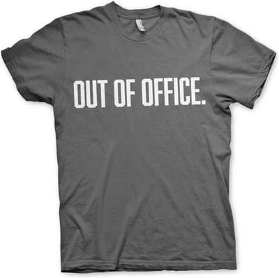 Heren Fun Tshirt -S- OUT OF OFFICE Grijs