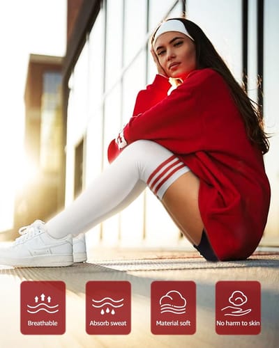 NTHProducts - Overknees Kousen - Cheerleader Kostuum - Rood - Voetbalsokken - Warm en comfortabel - Geschikt voor dames en meisjes - Kniehoog