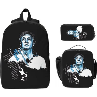 Paul McCartney Got Back Tour 2025 merchandise Rugzak Set voor Kinderen Etui Sets Schooltassen Sets met Lunchbox Voor Studenten Rugzak gray