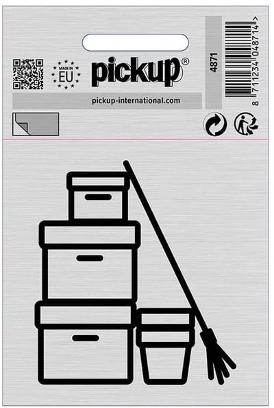 Pickup deurbordje alulook pictogram bezemkast 8 x 8 cm