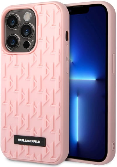 iPhone 14 Pro Backcase hoesje - Karl Lagerfeld - Effen Roze - TPU (Zacht)