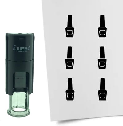 CombiCraft Stempel Nagellak 10mm rond - zwarte inkt