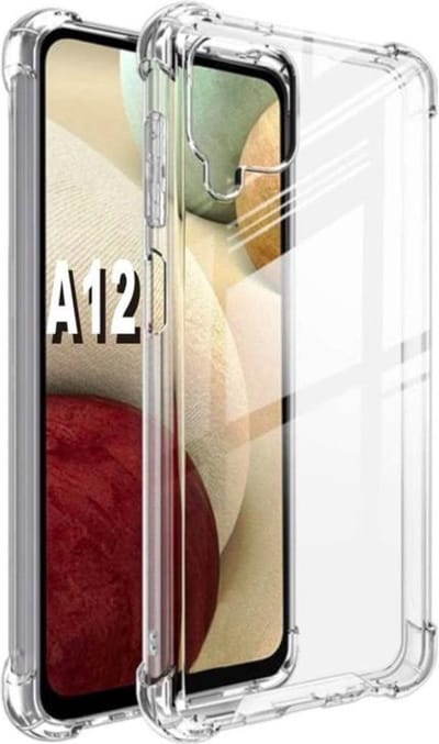 MobyDefend Hoesje - Geschikt voor Samsung Galaxy A12 / M12 - Transparante Shockproof TPU Backcover - Verstevigde Hoeken - Volledig Doorzichtig