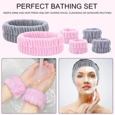 Set van 6 stuks gezichtsbeschermingsbanden - Absorberende hoofd- en polsbanden voor make-up en wassen