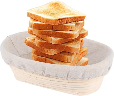 Ovale Brood Fermenteermand van Rotan met Linnen Doek voor Zuurdeeg Bakken