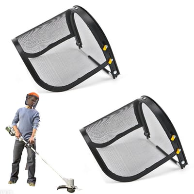 Dailygoods- Bosbouwhelm - Gezichtsbescherming met mesh-vizier - 2 stuks - Verstelbare houder - Duurzaam staal - Professionele bescherming