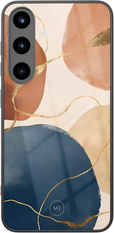 Hoesje geschikt voor Samsung Galaxy S25 - Abstract harmony - Hard Case Zwart Back Cover - Print - Multi - Mooie Telefoonhoesjes