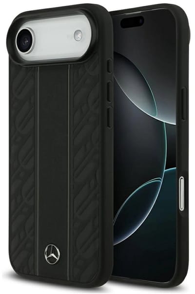 Mercedes-Benz Backcase hoesje geschikt voor iPhone 17 Air - Effen Zwart - Leer