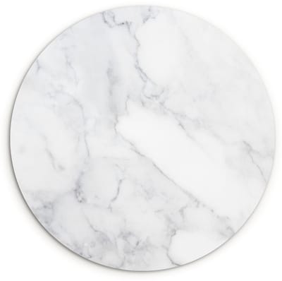WallCircle® Wandcirkel 150x150 cm - Muurcirkel Marmer - Wit - Grijs - Luxe - Marmerlook - Steen - Muurdecoratie woonkamer - Wanddecoratie slaapkamer - Kamer decoratie accessoires - Ronde schilderijen