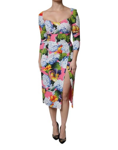Bloemenprint Midi-jurk met Zijsplit