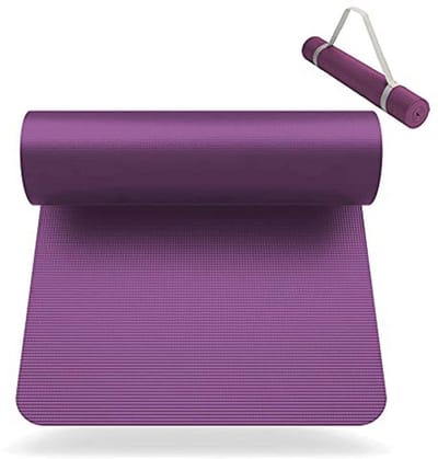 SnelShoppen - Yoga Mat 180 x 60 cm met Gratis Draagriem - Antislip Fitnessmat voor Thuis, Gym, Workout en Yoga - Waterafstotend, Wasbaar en Extra Dun