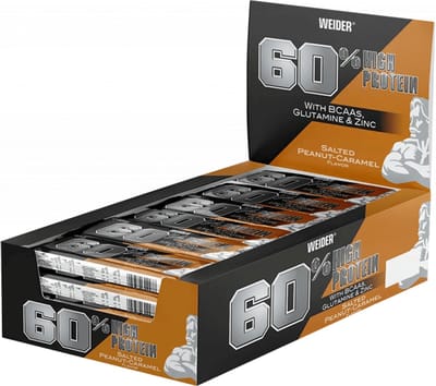 Weider 60% Protein Bar (24x45g) Salted Peanut-Caramel - Repen - Eiwit Repen