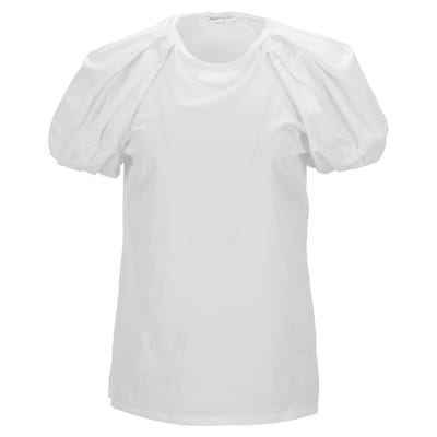 Alexander McQueen T-shirt met pofmouwen in wit katoen