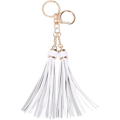 Porte-clés pompon pour sac à main, téléphone, voiture, pendentif, accessoire de décoration (gris) grise