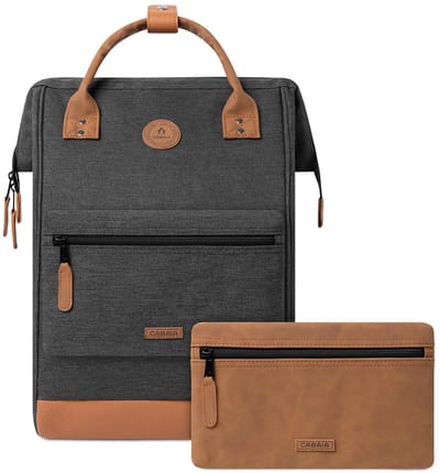 CABAIA - Rugzak Adventurer Large 23L London, Computercompartiment 15", Levenslange garantie, Brede opening - Grijs