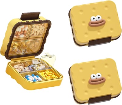 Pillenorganisator voor 7 dagen, schattige wekelijkse tabletdoos met klikdeksel, ideaal voor vitamines, supplementen en medicatie, perfect voor reizen en als cadeau