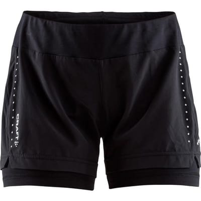 Craft Essential 2-in-1 Sportbroek Dames - Black - Maat XXL