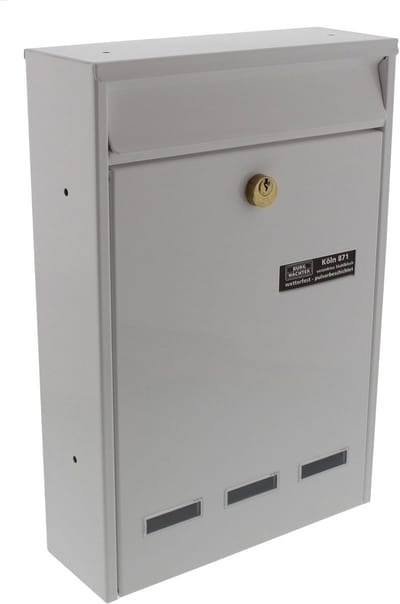 Steel Mailbox Perforated White Wall Mounting A5 Format 315 x 215 x 75 mm