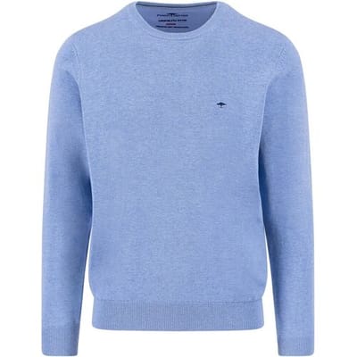 Fynch-Hatton Trui Ronde Hals Superfine Cotton Crystal Blue / male