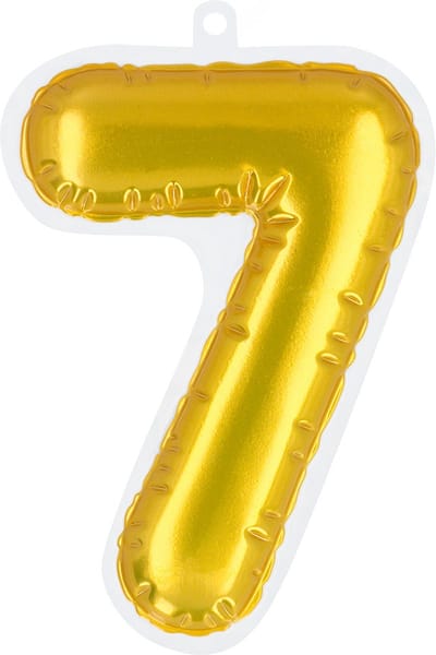 Boland - Sticker Folieballon '7' goud Goud - Black & Gold - Black & Gold - Verjaardag - Jubileum - Raamsticker - NYE