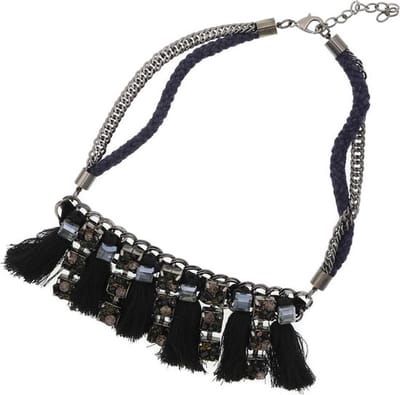 Behave Dames statement ketting blauw 50 cm