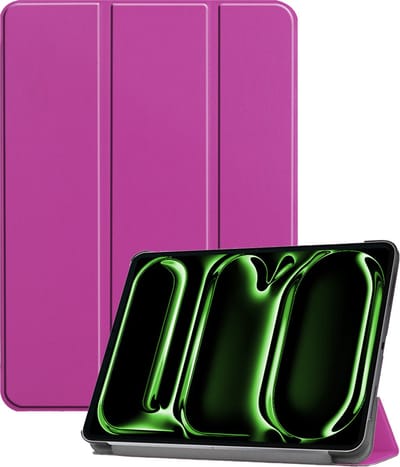 Hoesje Geschikt voor Apple iPad Pro (2024/2025) - 11 inch - Dun & Stevig - Trifold Bookcase - Hard Cover - Hardcover Book Case - Tablet Hoes - Paars