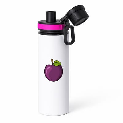 Hacebo® - pruim waterfles met draaidop roze - Fruitschaal - fruit liefhebbers - steenvrucht - gezond eten - water fles - 850ML