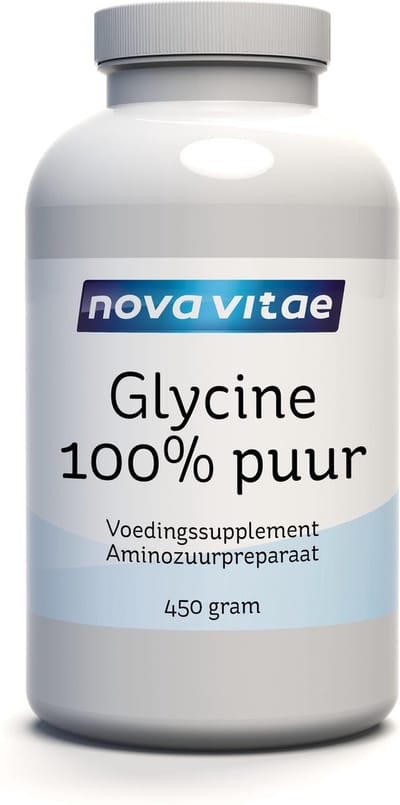 Nova Vitae - Glycine - Poeder - 100% Puur - Collageen Ondersteuning - Slaap en Ontspanning - 450 gram