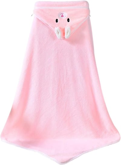 Babybadcape met capuchon - pasgeboren babybadhanddoek - kinderhanddoek met capuchon - babybadhanddoek - babyhanddoek/kinderhanddoek - 0-5 jaar -80*80cm-Roze