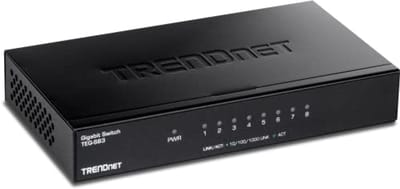 8-poorts gigabit desktopschakelaar - 16 Gbps schakelcapaciteit, ventilatorloos ontwerp, metalen behuizing, levenslange bescherming