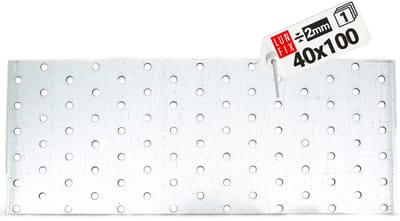 LUN FIX - Flachverbinder 100 x 40 x 2mm - 1 stuk - perforatieplaat - verbindingsplaat - verbindingsplaat - connector - houtverbinder - verzinkt