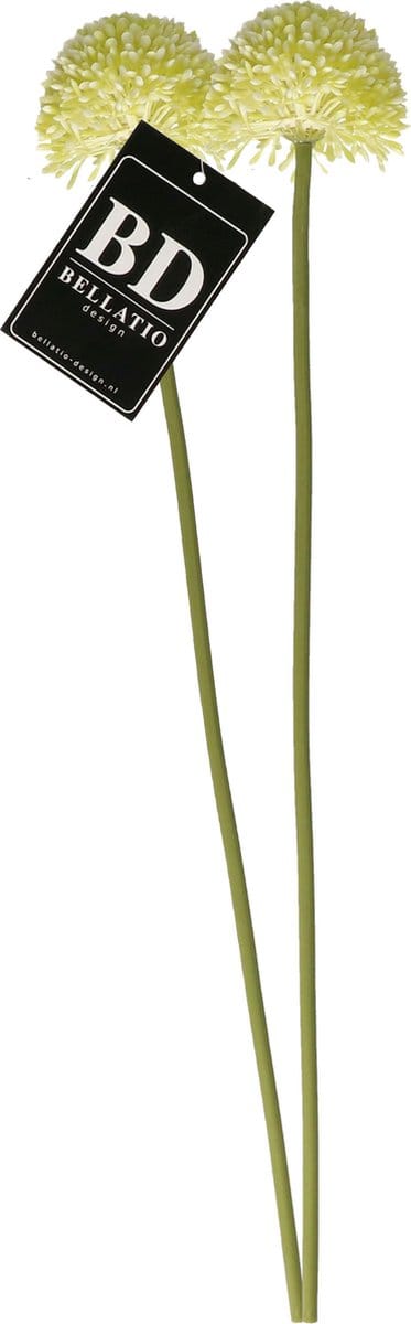 Bellatio Design Sierui Globemaster kunstbloem - 2x - losse steel - creme wit - 44 cm - Natuurlijke uitstraling