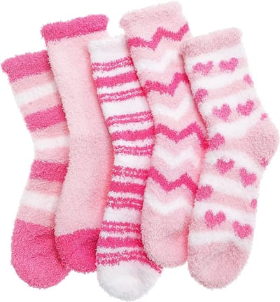 BOTC Huissokken - Wintersokken - 5 Paar - Thuissokken - Huissokken Dames en Heren - Warme sokken - Roze