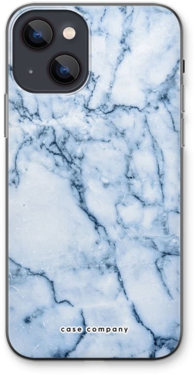 Case Company® - Hoesje geschikt voor iPhone 13 hoesje - Blauw marmer - Soft Cover Telefoonhoesje - Bescherming aan alle Kanten en Schermrand