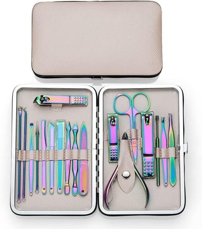 Nagelknipper set - Manicure gereedschap - Persoonlijke verzorging - 18-delige set - Draagbaar tasje - One Color