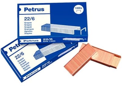 Nietjes 30 vellen 6 mm, 1000 stuks model 22/6 voor kantoor en huis