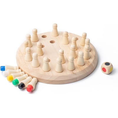 Houten Memory Schaakbord Spel Voor Kinderen Lucifers Kleur Geheugen Matching Puzzels Ouder-Kind Interactie Educatief Speelgoed Cadeau