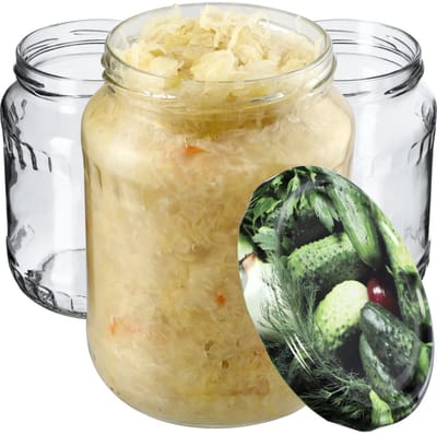 KADAX Weckpotten, jampotten, 720 ml, inmaakpotten met schroefdeksel, glazen met schroefdop, inmaakpotten, voorraadpotten om in te leggen (komkommers/8 stuks)