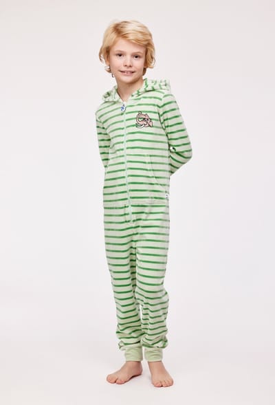 Woody onesie unisex - mammoet - groen - 232-10-ONE-V/923 - maat 140