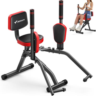 MERACH Dijtrainer & heuptrainer - adductor machine voor thuis - compacte benentrainer voor strakke benen en billen - verstelbare weerstand - benentrainer voor thuis met weerstand - multifunctioneel fitnessapparaat - zwart